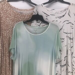 3 Nine West Women Top Short Sleeve Crew Neck Shirt Essential Tunic Round Hem XXL